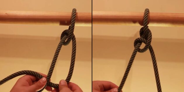 Как завязать узел «Тройной штык»: выполните те же самые действия ещё раз