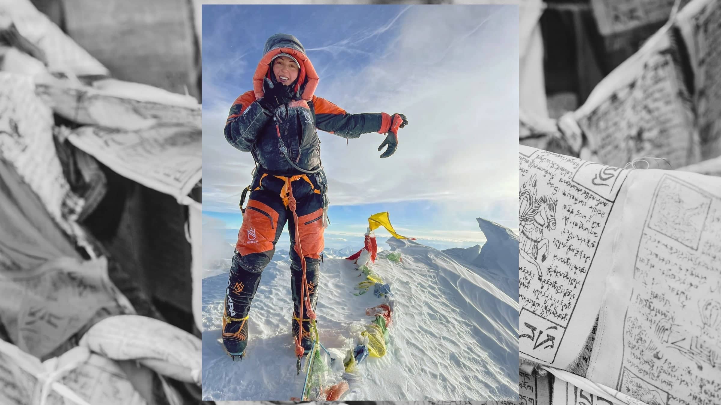 Альпініст на вершині гори